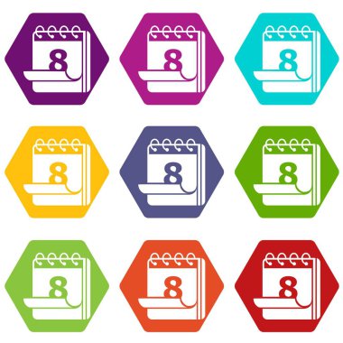 Takvim ikonlar 9 vektör ayarla