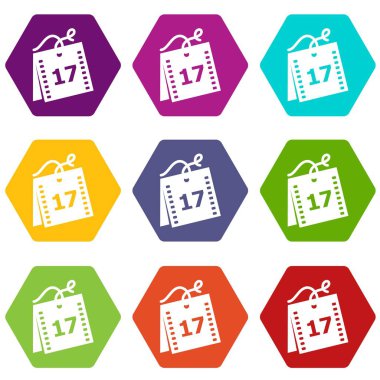 9 vektör hafta takvim Icons set