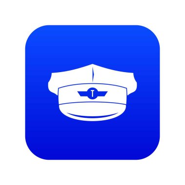 Cap taksi sürücüsü simgesini dijital mavi