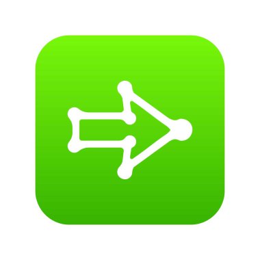 Kalın kontur simgesini yeşil vektör ile sağ ok