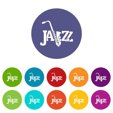 Saksafon simgeler vektör renk ayarla