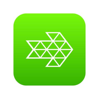 Beyaz üçgen ok yeşil simge vektör