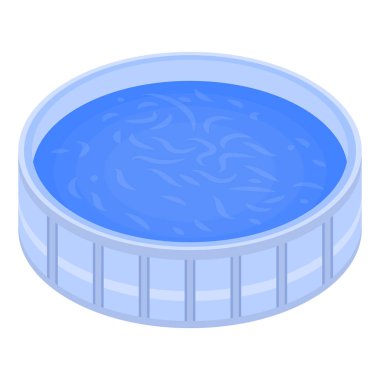 Yuvarlak Yüzme Havuzu simgesi, izometrik stili