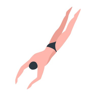 Adam yüzücü simgesi, izometrik stili