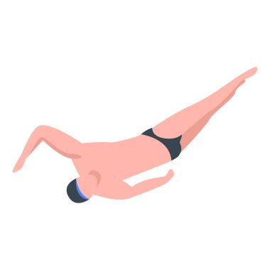 Gezinme yüzücü simgesi, izometrik stili