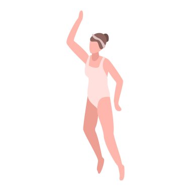 Kız yüzücü simgesi, izometrik stili