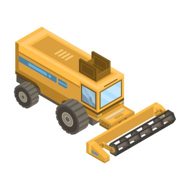 Çiftlik buğday hasat simgesi, izometrik stili