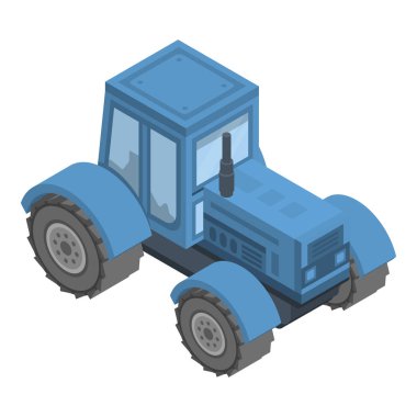 Çiftlik traktörü simgesi, izometrik stili