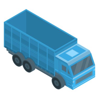 Çiftlik kamyon simgesi, izometrik stili