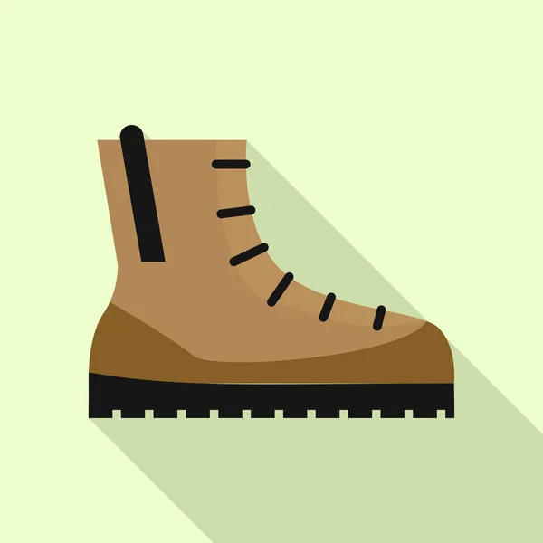 Hiking boot icon, flat style — Stock Vector