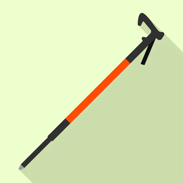 Nordic walking stick ikona, plochý — Stockový vektor