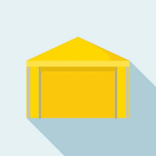 Icône tente jaune, style plat — Image vectorielle