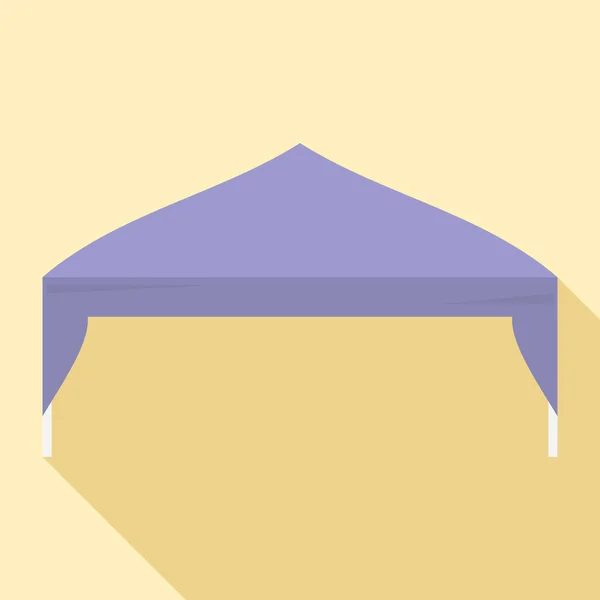 Икона коммерческой палатки, плоский стиль — стоковый вектор