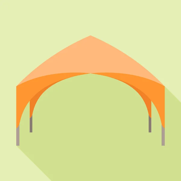 Prieel tent pictogram, vlakke stijl — Stockvector