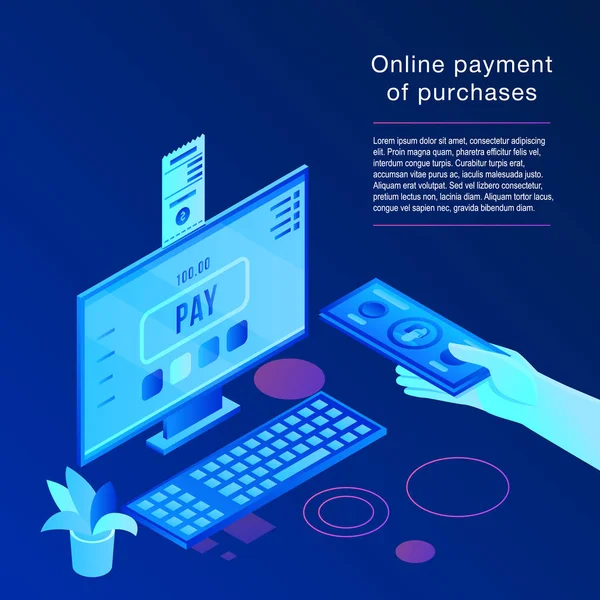 Online ödeme kavramı arka plan, izometrik stili