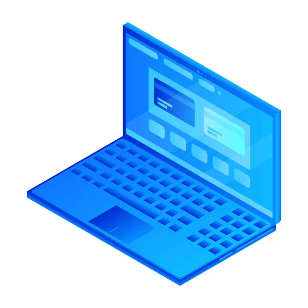 Modernes Web-Laptop-Symbol, isometrischer Stil — Stockvektor