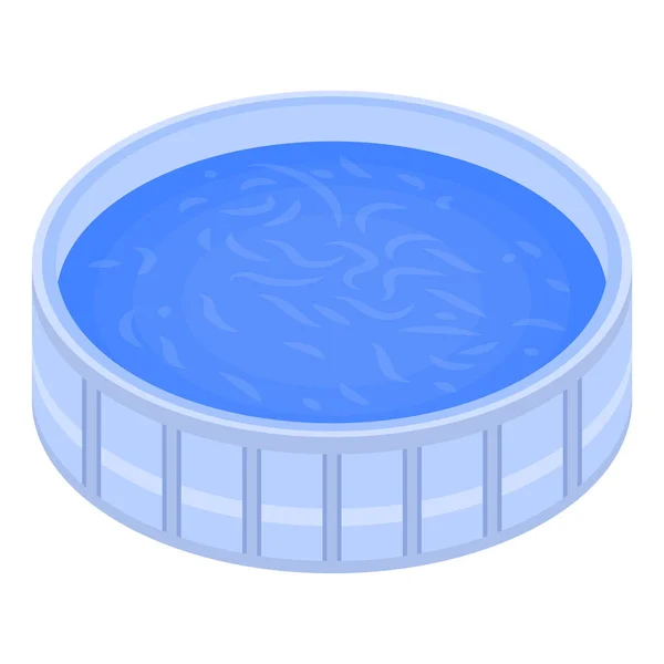 Kulatý bazén ikona, izometrický styl — Stockový vektor