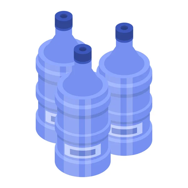 Botella de agua para el icono del refrigerador, estilo isométrico — Archivo Imágenes Vectoriales