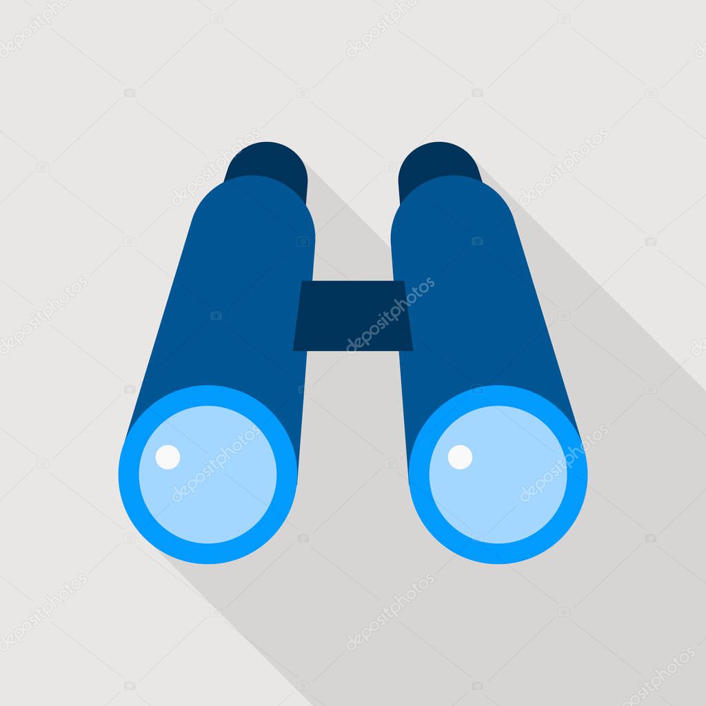 Binocular icon, flat style