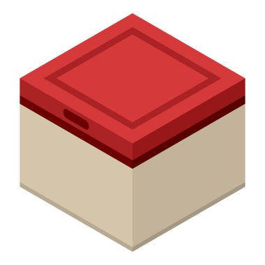 Buzdolabı kutusu simgesi, izometrik stili