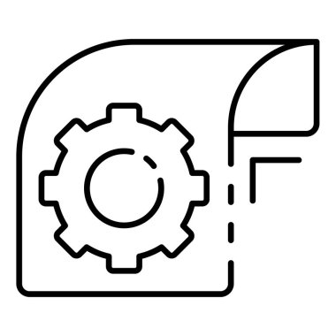 Dişli kağıt simgesi, anahat stili