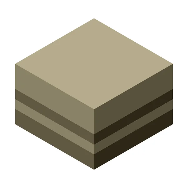 Icono de caja gris de cartón, estilo isométrico — Vector de stock