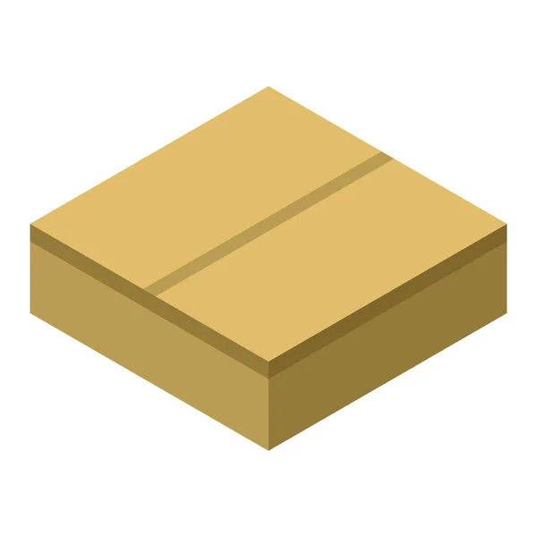 Icono de caja de cartón cuadrado, estilo isométrico — Vector de stock