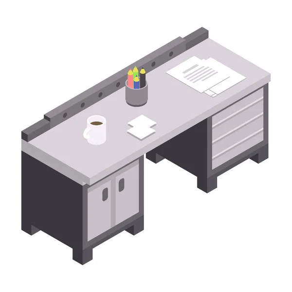 Garage werk tabelpictogram, isometrische stijl — Stockvector