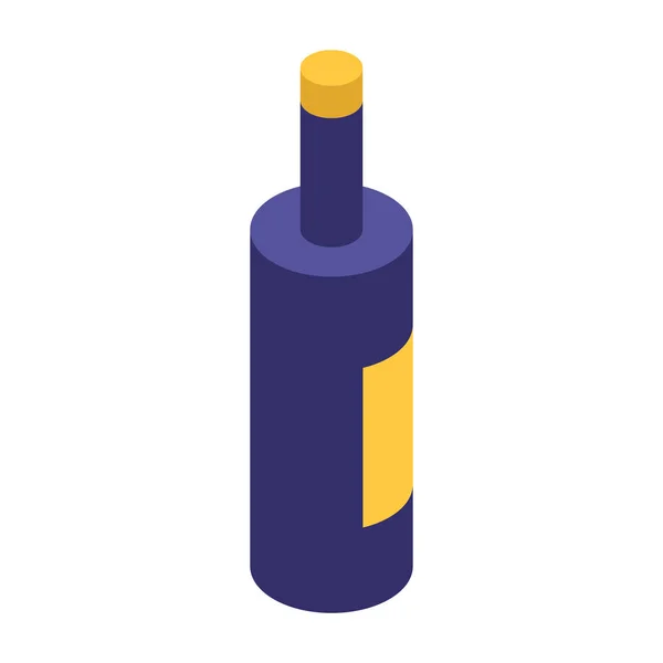 Weinflaschen-Ikone, isometrischer Stil — Stockvektor