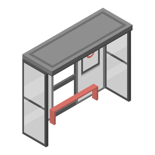 Ícone de parada de ônibus, estilo isométrico — Vetor de Stock