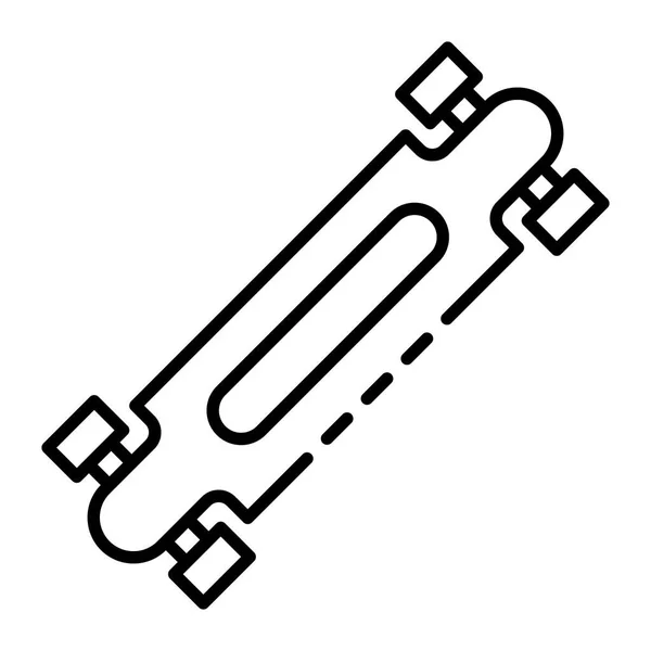 Longboard pictogram, Kaderstijl — Stockvector