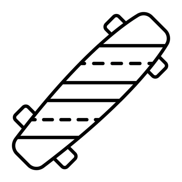 Gestreiftes Skateboard-Symbol, Outline-Stil — Stockvektor