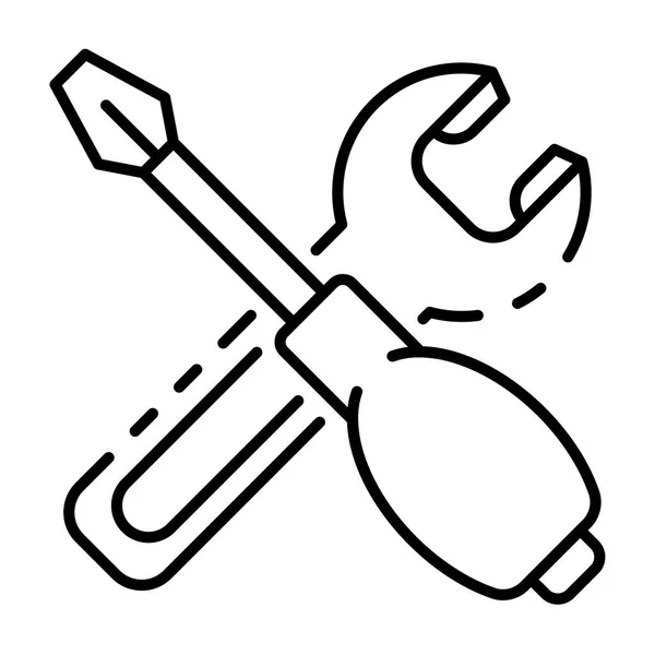 Chave de fenda ícone chave, estilo esboço —  Vetores de Stock