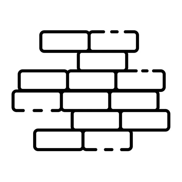 Ikone der Backsteinmauer, Umrissstil — Stockvektor