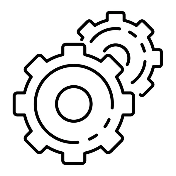 Icône de roue dentée, style contour — Image vectorielle