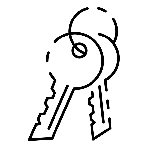 Icono de la llave del apartamento, estilo del esquema — Vector de stock