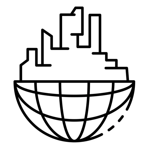 Global gebouwen pictogram, Kaderstijl — Stockvector