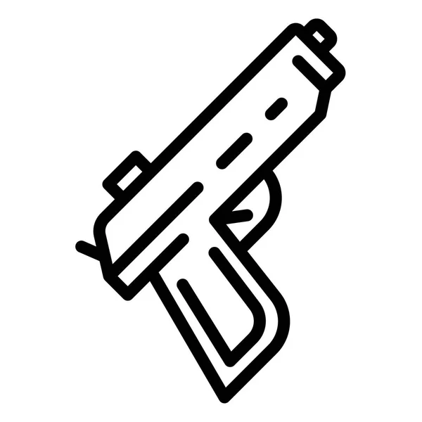 Icono de pistola de policía, estilo de esquema — Vector de stock