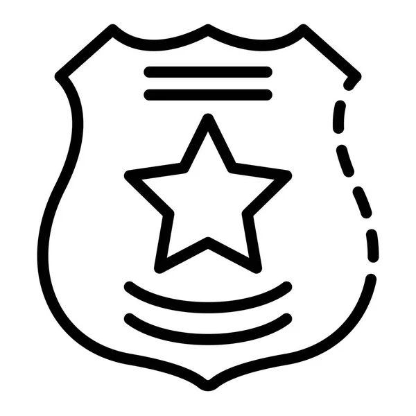 Icône emblème de la police, style contour — Image vectorielle