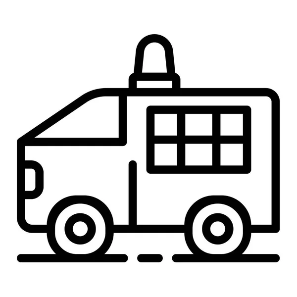 Icône de camion de police, style contour — Image vectorielle