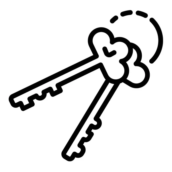 Значок полицейского тюремного ключа, стиль контура — стоковый вектор
