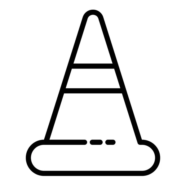 Road cone icon, outline style — Stock Vector