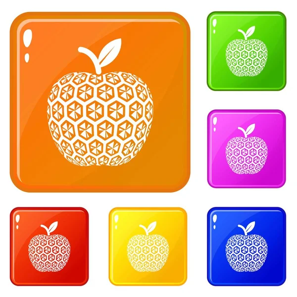 Nano apple icons set vektorfarbe — Stockvektor