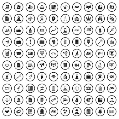 100 Hukuk departmanına Icons set, basit tarzı 