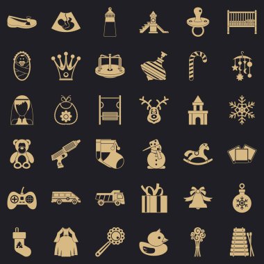 Bebek Icons set, basit tarzı