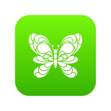 Yeşil simge vektör ile büyük kelebek kanatları