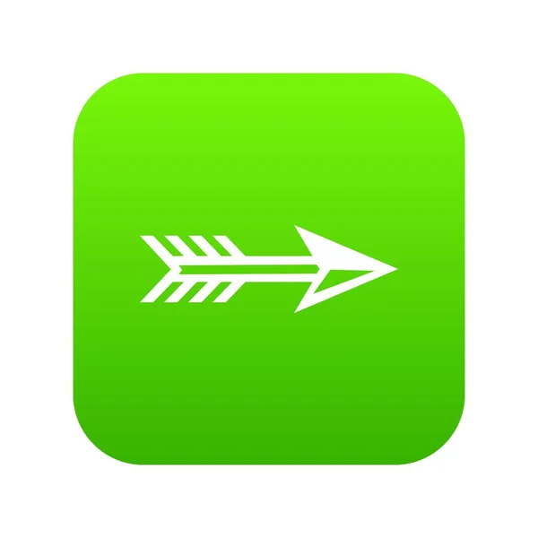 Flecha para el icono de tiro con arco vector verde — Vector de stock