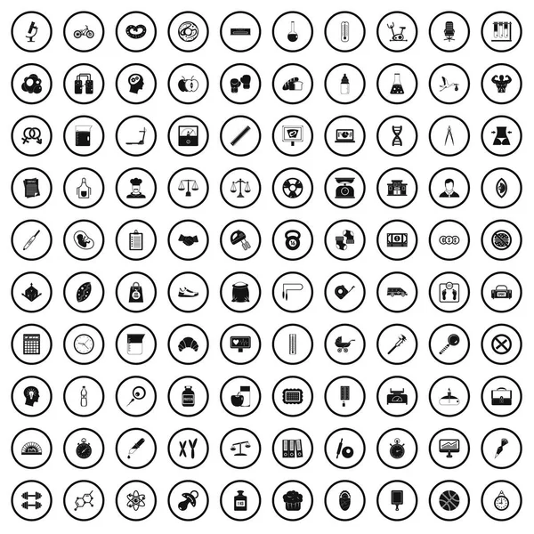 Ensemble de 100 icônes libra, style simple — Image vectorielle