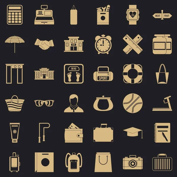 Set de iconos de bolsa, estilo simple — Vector de stock