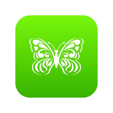Kanatları yeşil simge vektör üzerinde soyut desenlendirme ile kelebek